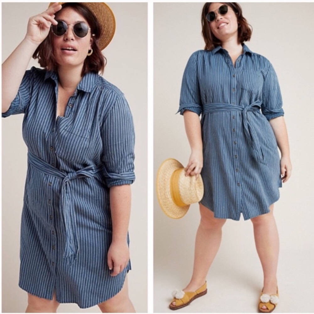 Anthropologie Bellamy Striped Shirtdress